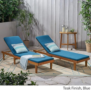 English Elm Nadine Outdoor Chaise Lounge Cushion Water Resistant Full Body Patio Coverage 63493.00WTC2-CUSH-BLU