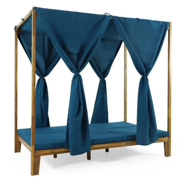 English Elm Kenzie Daybed Cushion and Curtain Set for Bedroom Nook Sunroom Lounge Retreat 71046.00WTC-CUSH-BLU