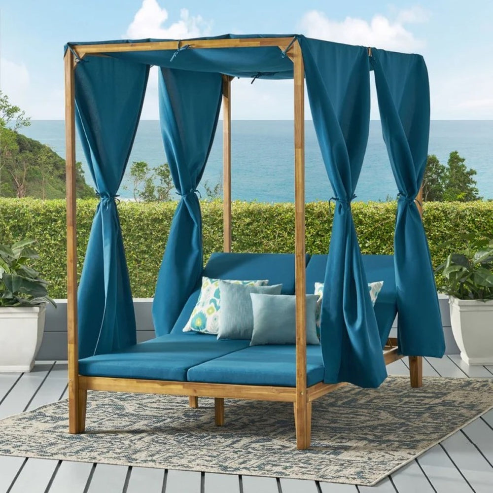 English Elm Kenzie Daybed Cushion and Curtain Set for Bedroom Nook Sunroom Lounge Retreat 71046.00WTC-CUSH-BLU