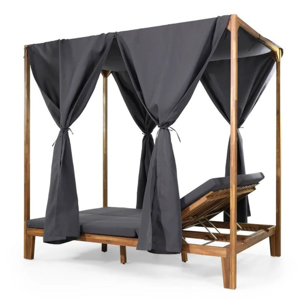 English Elm Kenzie Daybed Cushion and Curtain Set for Bedroom Nook Sunroom Lounge Retreat 71046.00WTC-CUSH-DGRY