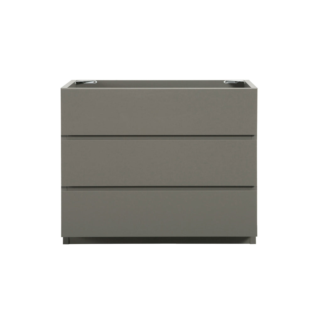 English Elm Alice-36F-102,Floor Cabinet - Stylish Gray Storage Solution With 3 Soft-Close Drawers, Pre-Assembled W1865107752