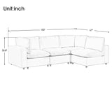 English Elm U-Style Upholstered Modular Sofa With Usb Charge Ports,Wireless Charging and Built-In Bluetooth Speaker In Arm,Sectional Sofa For Living Room Apartment(4-Seater)