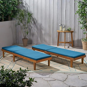 English Elm Nadine Outdoor Chaise Lounge Cushion Water Resistant Full Body Patio Coverage 63493.00WTC2-CUSH-BLU