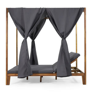 English Elm Kenzie Daybed Cushion and Curtain Set for Bedroom Nook Sunroom Lounge Retreat 71046.00WTC-CUSH-DGRY