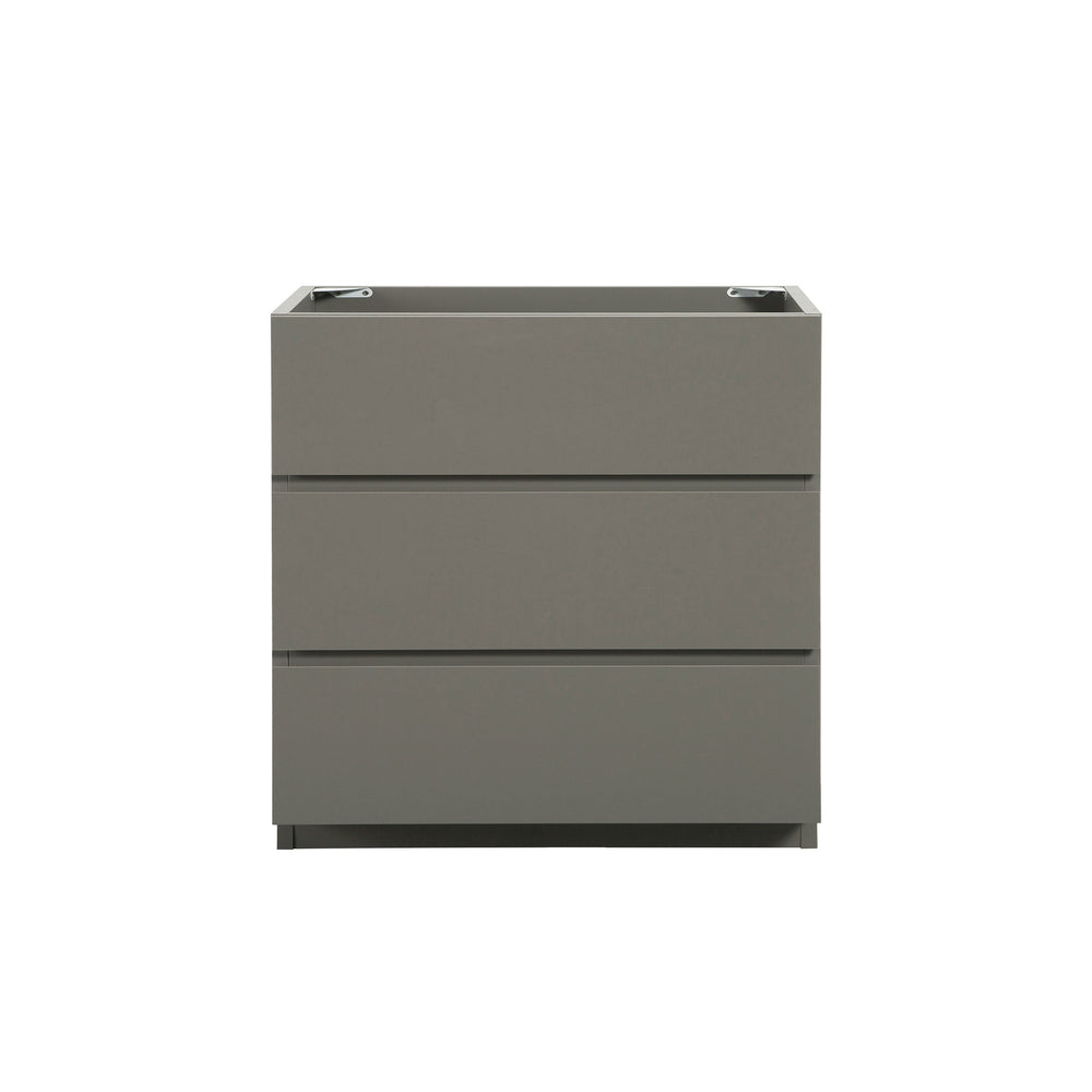 English Elm Alice-30F-102,Floor Cabinet - Modern Gray Storage Solution With 3 Drawers, Pre-Assembled Elegance W1865107751