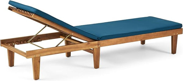 English Elm Nadine Outdoor Chaise Lounge Cushion Water Resistant Full Body Patio Coverage 63493.00WTC-CUSH-BLU