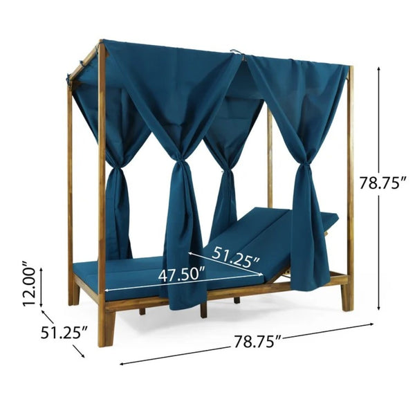 English Elm Kenzie Daybed Cushion and Curtain Set for Bedroom Nook Sunroom Lounge Retreat 71046.00WTC-CUSH-BLU
