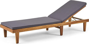 English Elm Nadine Outdoor Chaise Lounge Cushion Water Resistant Full Body Patio Coverage 63493.00WTC-CUSH-DGRY
