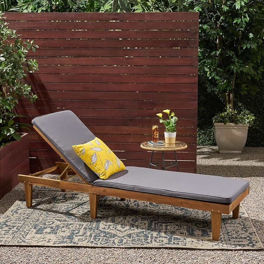 English Elm Nadine Outdoor Chaise Lounge Cushion Water Resistant Full Body Patio Coverage 63493.00WTC-CUSH-DGRY