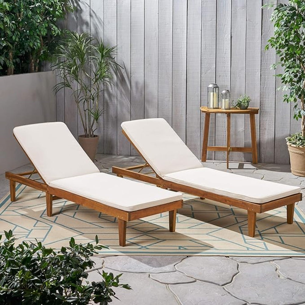 English Elm Nadine Outdoor Chaise Lounge Cushion Water Resistant Full Body Patio Coverage 63493.00WTC2-CUSH-CRM