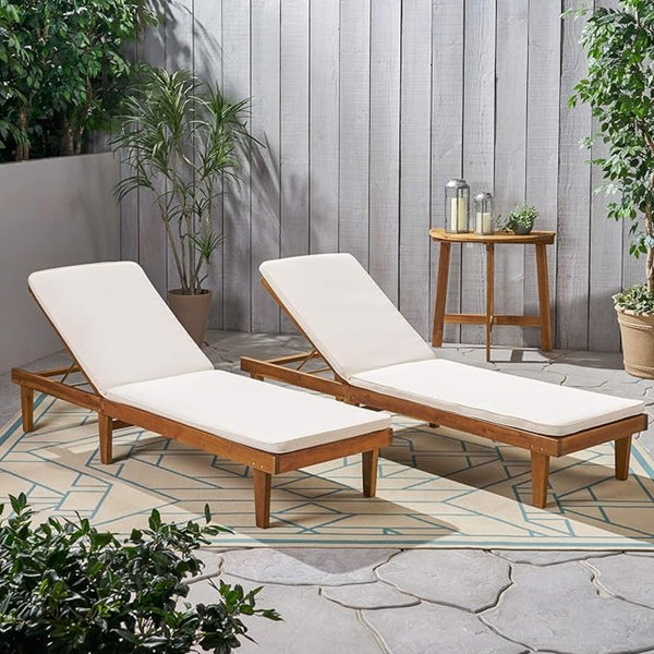 English Elm Nadine Outdoor Chaise Lounge Cushion Water Resistant Full Body Patio Coverage 63493.00WTC2-CUSH-CRM