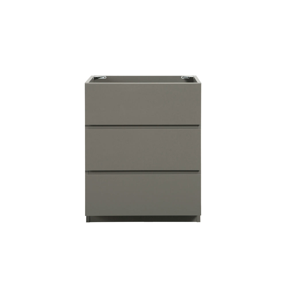 English Elm Alice-24F-102,Floor Cabinet In Sleek Gray - Pre-Assembled With 3 Drawers For Stylish Bathroom Storage W1865107750