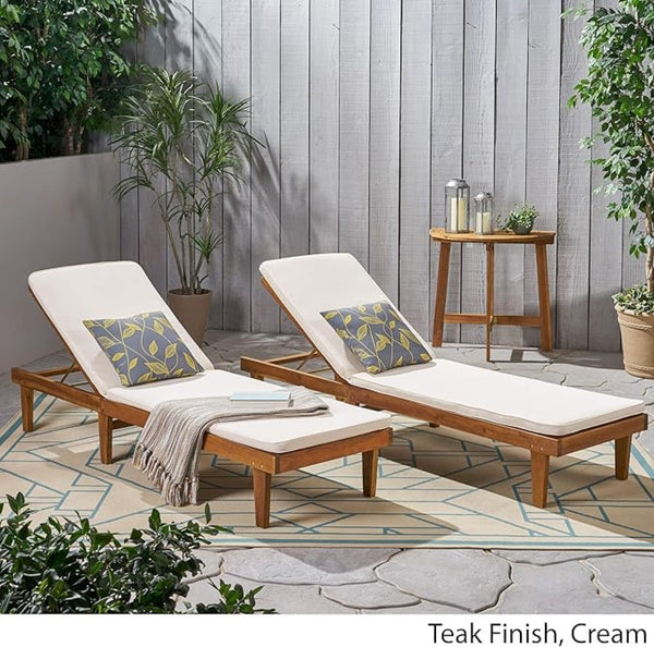 English Elm Nadine Outdoor Chaise Lounge Cushion Water Resistant Full Body Patio Coverage 63493.00WTC2-CUSH-CRM