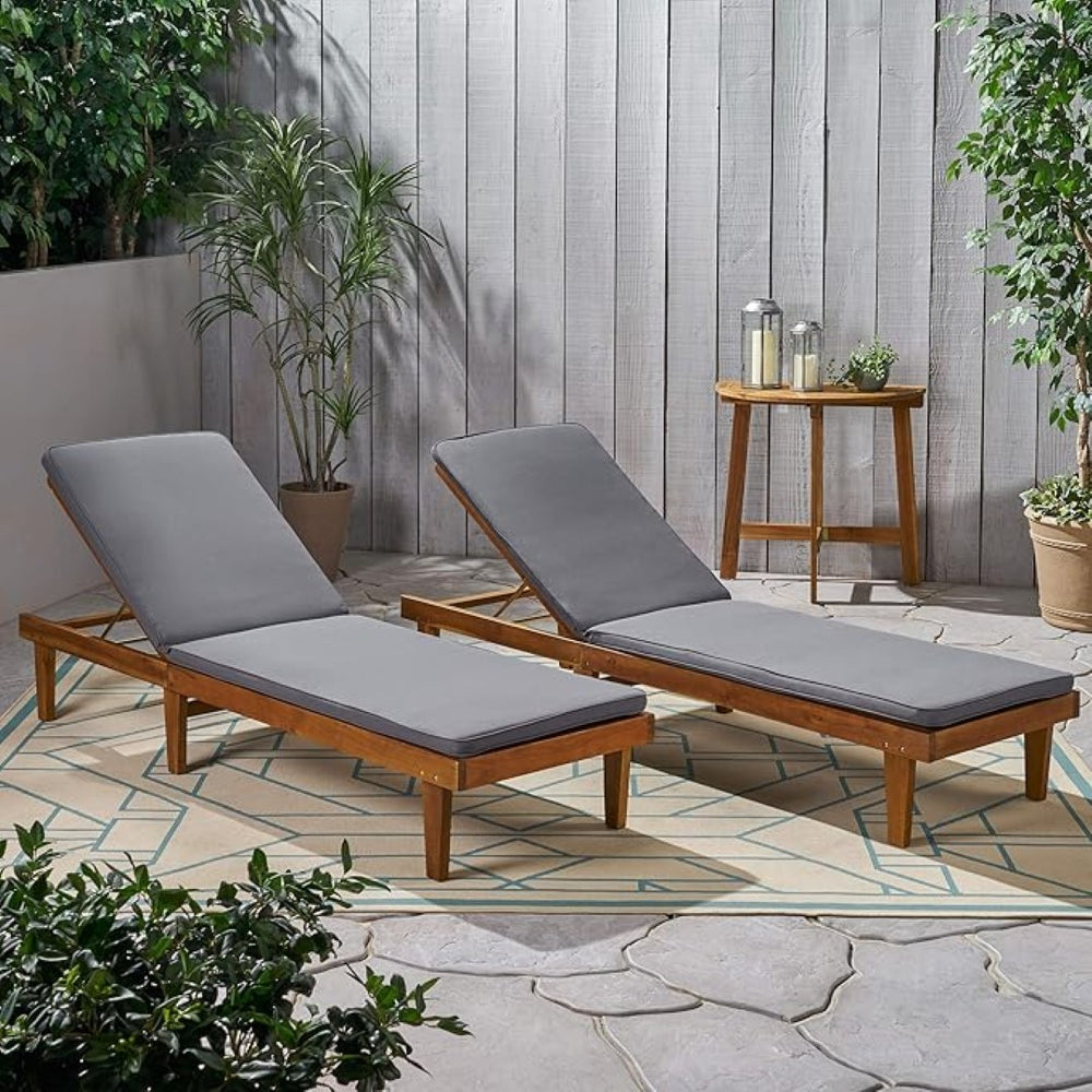 English Elm Nadine Outdoor Chaise Lounge Cushion Water Resistant Full Body Patio Coverage 63493.00WTC2-CUSH-DGRY