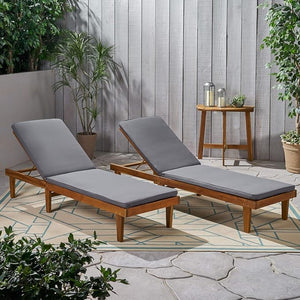 English Elm Nadine Outdoor Chaise Lounge Cushion Water Resistant Full Body Patio Coverage 63493.00WTC2-CUSH-DGRY
