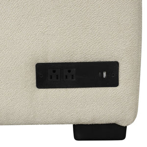 English Elm 82.6" Jacquard Sleeper Sectional with Usb Charging Ottoman Storage Modern Studio SG001440AAA