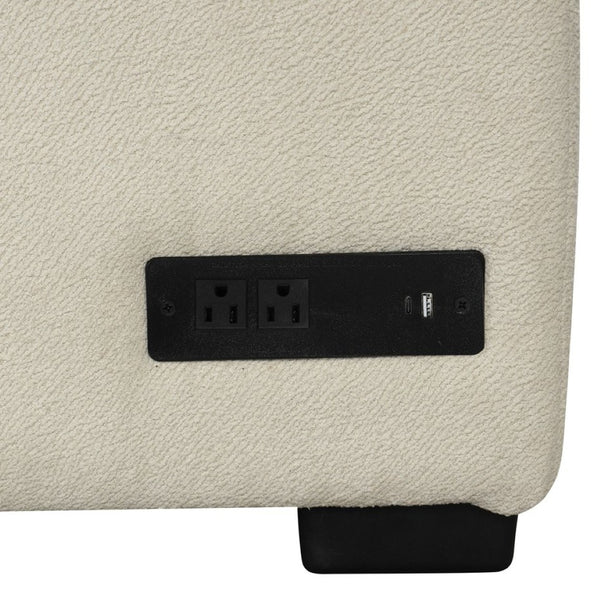 English Elm 82.6" Jacquard Sleeper Sectional with Usb Charging Ottoman Storage Modern Studio SG001440AAA