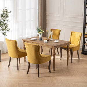 English Elm A&a Furniture Mid-century Dining Chairs Set of 2 Walnut Bentwood Pu Leather Seats Golden W1143P151495