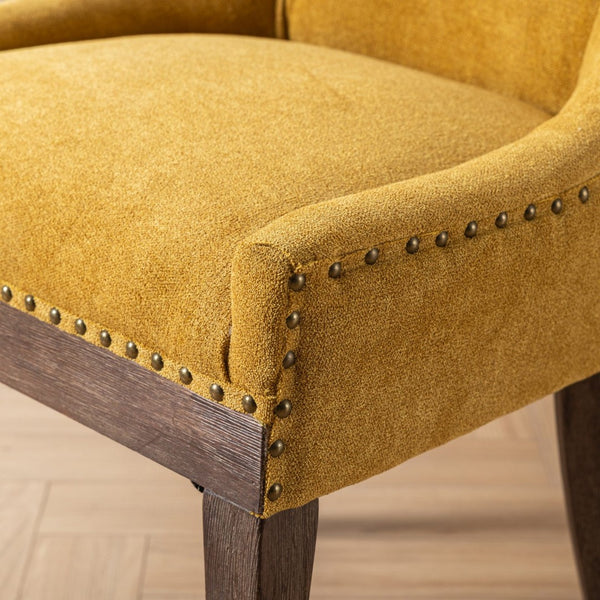English Elm A&a Furniture Mid-century Dining Chairs Set of 2 Walnut Bentwood Pu Leather Seats Golden W1143P151495