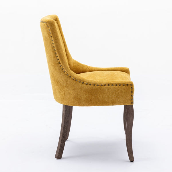 English Elm A&a Furniture Mid-century Dining Chairs Set of 2 Walnut Bentwood Pu Leather Seats Golden W1143P151495