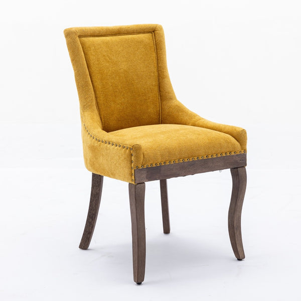 English Elm A&a Furniture Mid-century Dining Chairs Set of 2 Walnut Bentwood Pu Leather Seats Golden W1143P151495
