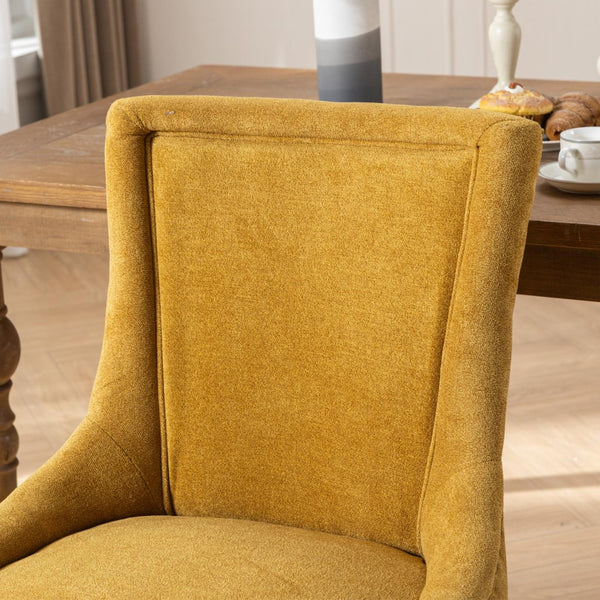 English Elm A&a Furniture Mid-century Dining Chairs Set of 2 Walnut Bentwood Pu Leather Seats Golden W1143P151495