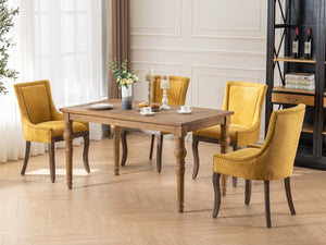 English Elm A&a Furniture Mid-century Dining Chairs Set of 2 Walnut Bentwood Pu Leather Seats Golden W1143P151495