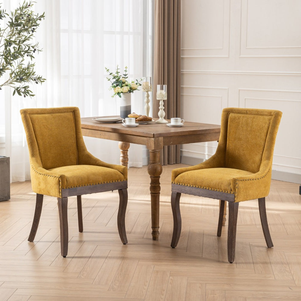English Elm A&a Furniture Mid-century Dining Chairs Set of 2 Walnut Bentwood Pu Leather Seats Golden W1143P151495