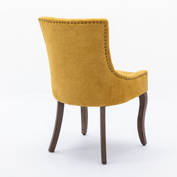 English Elm A&a Furniture Mid-century Dining Chairs Set of 2 Walnut Bentwood Pu Leather Seats Golden W1143P151495
