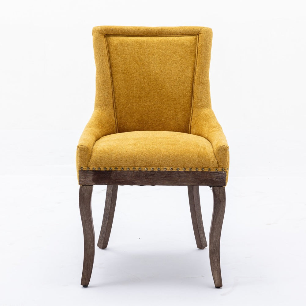English Elm A&a Furniture Mid-century Dining Chairs Set of 2 Walnut Bentwood Pu Leather Seats Golden W1143P151495