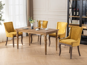 English Elm A&a Furniture Mid-century Dining Chairs Set of 2 Walnut Bentwood Pu Leather Seats Golden W1143P151495
