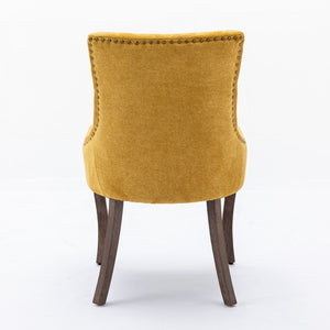 English Elm A&a Furniture Mid-century Dining Chairs Set of 2 Walnut Bentwood Pu Leather Seats Golden W1143P151495