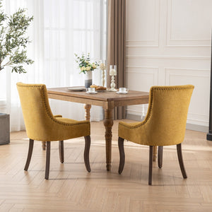 English Elm A&a Furniture Mid-century Dining Chairs Set of 2 Walnut Bentwood Pu Leather Seats Golden W1143P151495