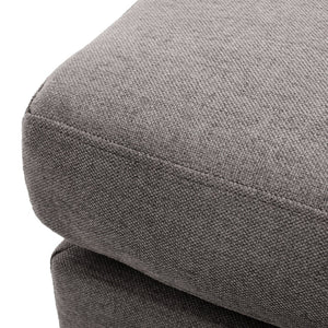 English Elm Upholstered Compact Ottoman with Birch Legs Padded Footrest for Living Room Decor Grey N757P377351E