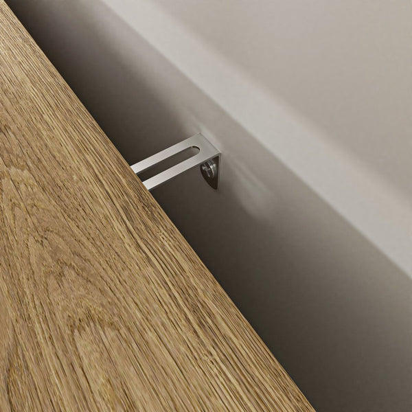 English Elm Storage Cabinet Wood Sideboard with 3 Doors, Adjustable Shelf, Anti-Tip, Gold Handles, 51" long W2227P156055