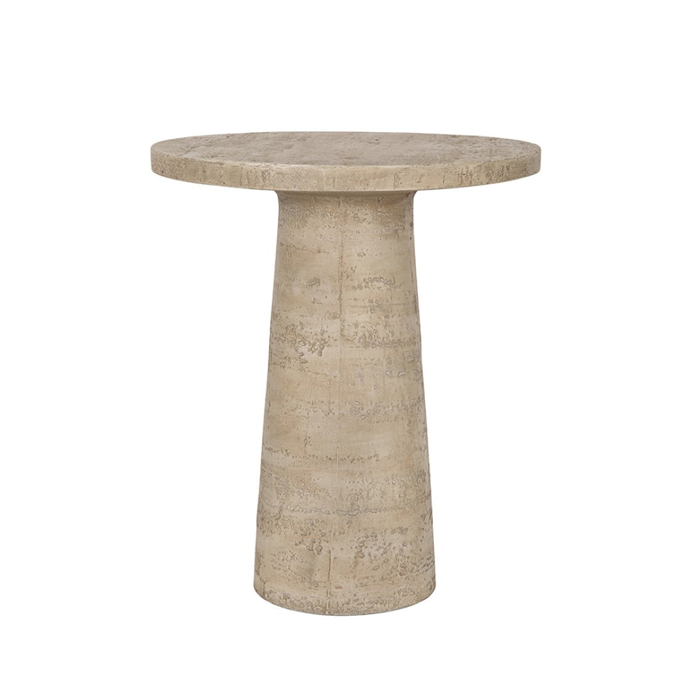 English Elm 22x22x25.5" Cream Solid Magnesium Pedestal Side Table Sculptural Modern Accent W2078P170346