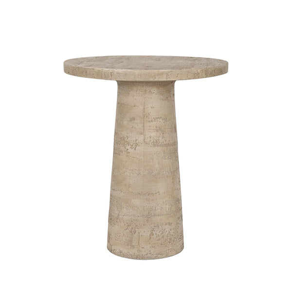 English Elm 22x22x25.5" Cream Solid Magnesium Pedestal Side Table Sculptural Modern Accent W2078P170346