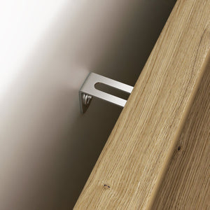 English Elm Wood 6 Drawer Dresser with Woven Top & Gold Handles, Slim MDF Storage Chest for Bedroom Hallway W2227P156061