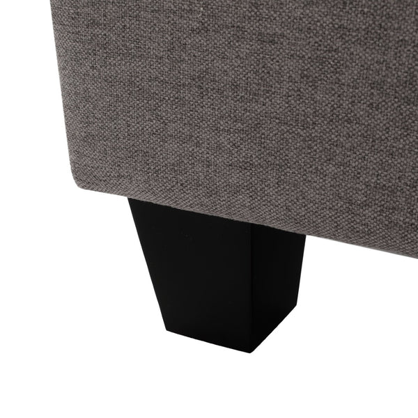 English Elm Upholstered Compact Ottoman with Birch Legs Padded Footrest for Living Room Decor Grey N757P377351E