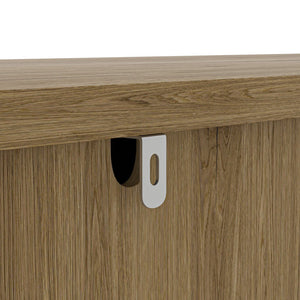 English Elm 67'' Tall Pantry Buffet Cabinet with Glass Doors, Wine Glass Rack, 150lb Load, Dust-Proof Wood Finish W2227P156035