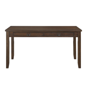 English Elm Dark Cherry Finish Dining Table with 4 Drawers — Transitional Cherry Veneer Kitchen Table, 60" x 36" B011P170629