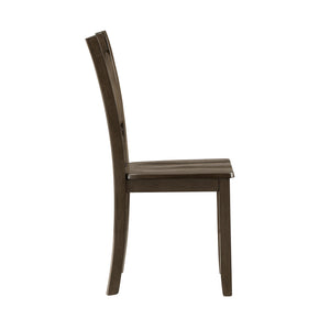 English Elm Charcoal Rivera 5PC Dining Set with X-Back Wood Chairs and Square 36" Table in Charcoal Brown Finish B011P170600