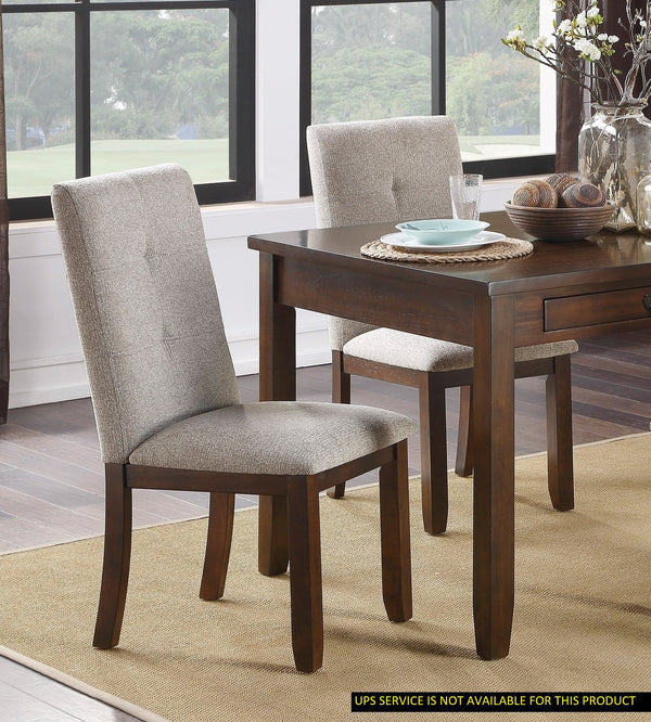 English Elm Chenille Tufted Side Chairs Set of 2 in Dark Cherry Wood Frame - Plush Chenille Seats, Casual Dining Appeal B011P170643