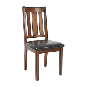 English Elm Espresso Six Piece Dining Set with Faux Leather Bench and Four Splat Back Chairs B011P170610
