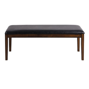 English Elm Espresso Six Piece Dining Set with Faux Leather Bench and Four Splat Back Chairs B011P170610