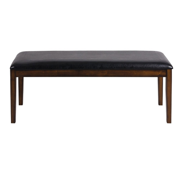 English Elm Espresso Six Piece Dining Set with Faux Leather Bench and Four Splat Back Chairs B011P170610