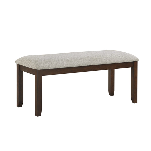 English Elm Dark Cherry Finish Binghampton Bench with Neutral Chenille Seat Cushion, 42.5" Wide Dining Accent Piece B011P170634