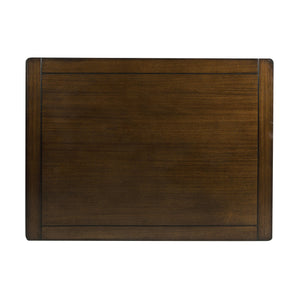 English Elm Dark Brown Cherry Mosely 5pc Dining Set with Routed Table Vertical Slat Chairs Black Faux Leather Upholstery 47.5"x35.5" B011P170669