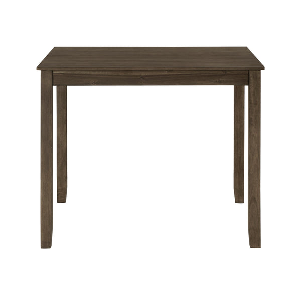 English Elm Charcoal Rivera 5PC Dining Set with X-Back Wood Chairs and Square 36" Table in Charcoal Brown Finish B011P170600