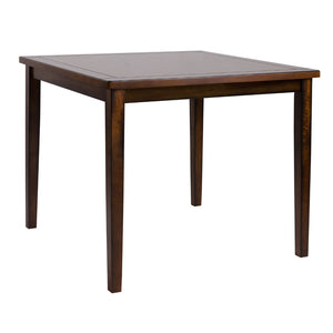 English Elm Espresso Counter Height Dining Set Acacia Wood Table Four Splat Back Faux Leather Chairs B011P170608